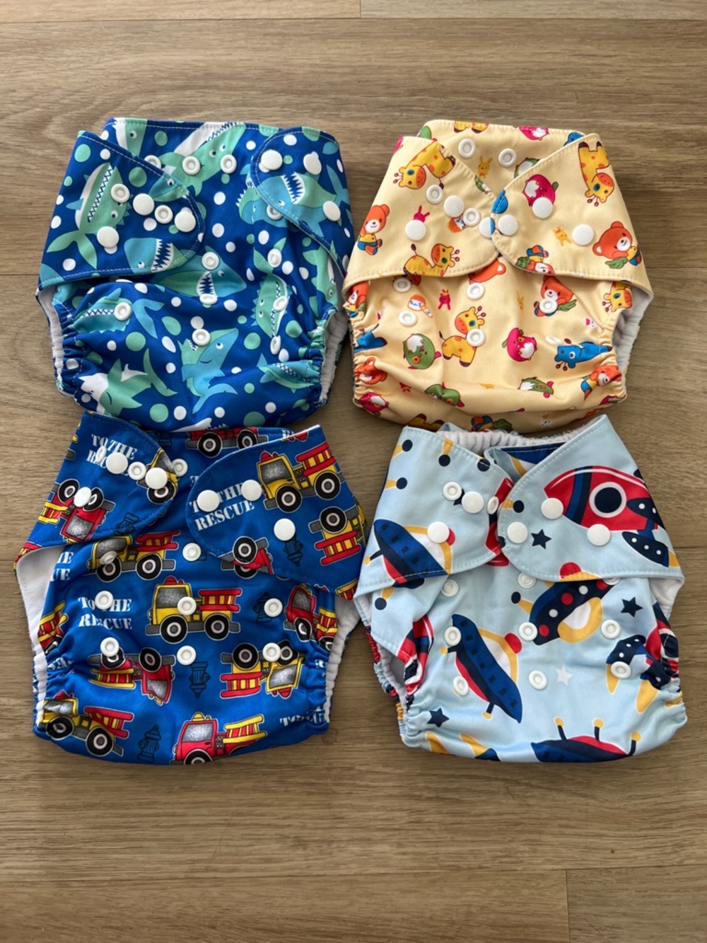 Multicolour Baby Cloth Diaper Pocket Covers - Set of 4